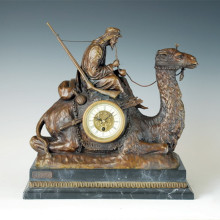 Statue de l&#39;horloge Elder Camel Bronze Sculpture Tpc-012